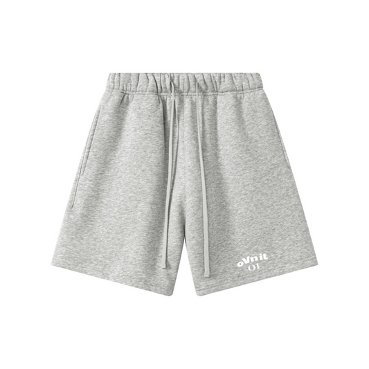 345GSM Men’s Fleece-Lined Straight-Leg Shorts Marled Grey