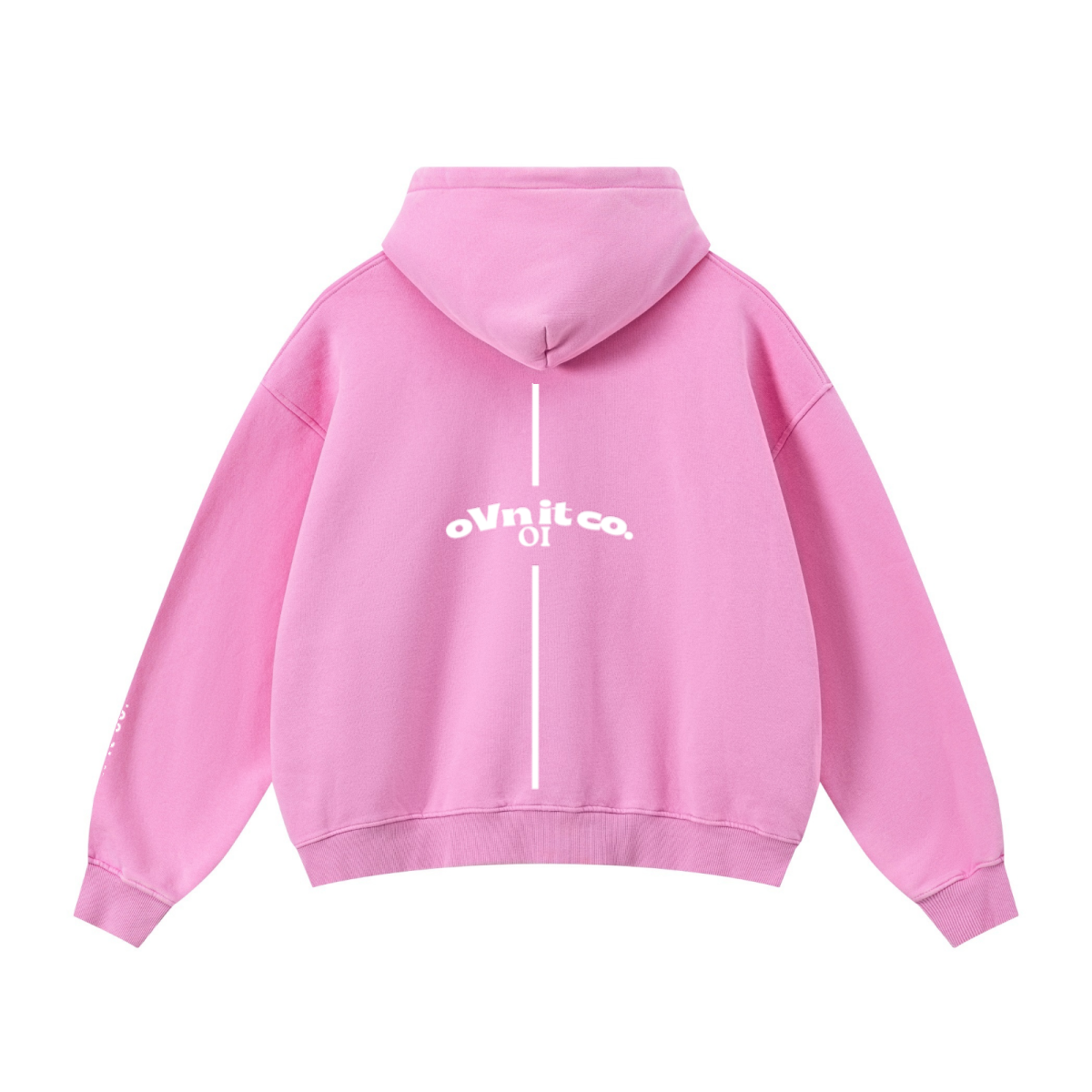 400GSM Unisex Vintage-Wash Boxy-Fit Zip-Up Hoodie Vintage Peach Pink