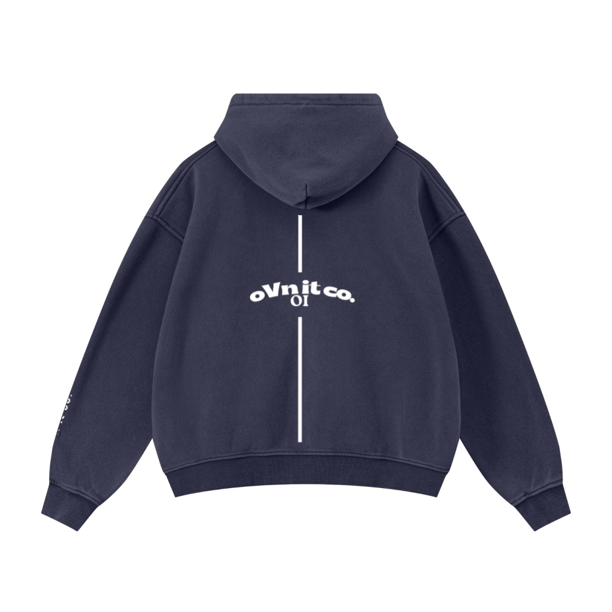 400GSM Unisex Vintage-Wash Boxy-Fit Zip-Up Hoodie Vintage Royal Blue