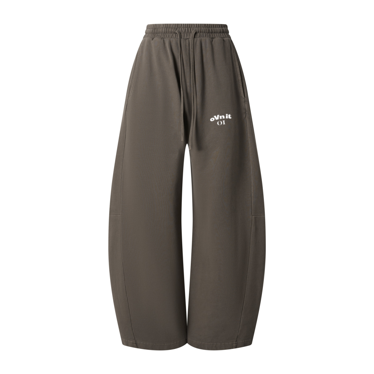 320GSM Men's Textured Denim Curved Panel Pants Coffee