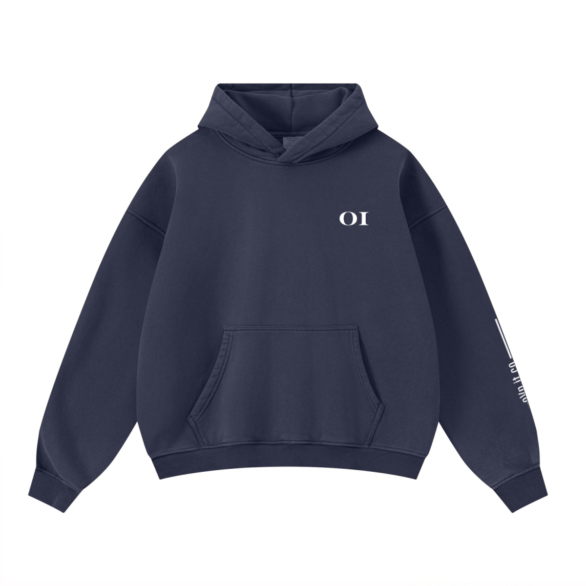 400GSM Unisex Washed Heavyweight Boxy-Fit Hoodie Vintage Royal Blue