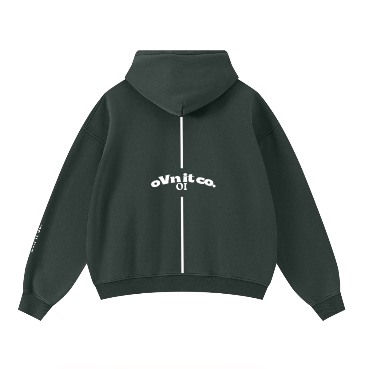 400GSM Unisex Washed Heavyweight Boxy-Fit Hoodie Vintage Moss Green