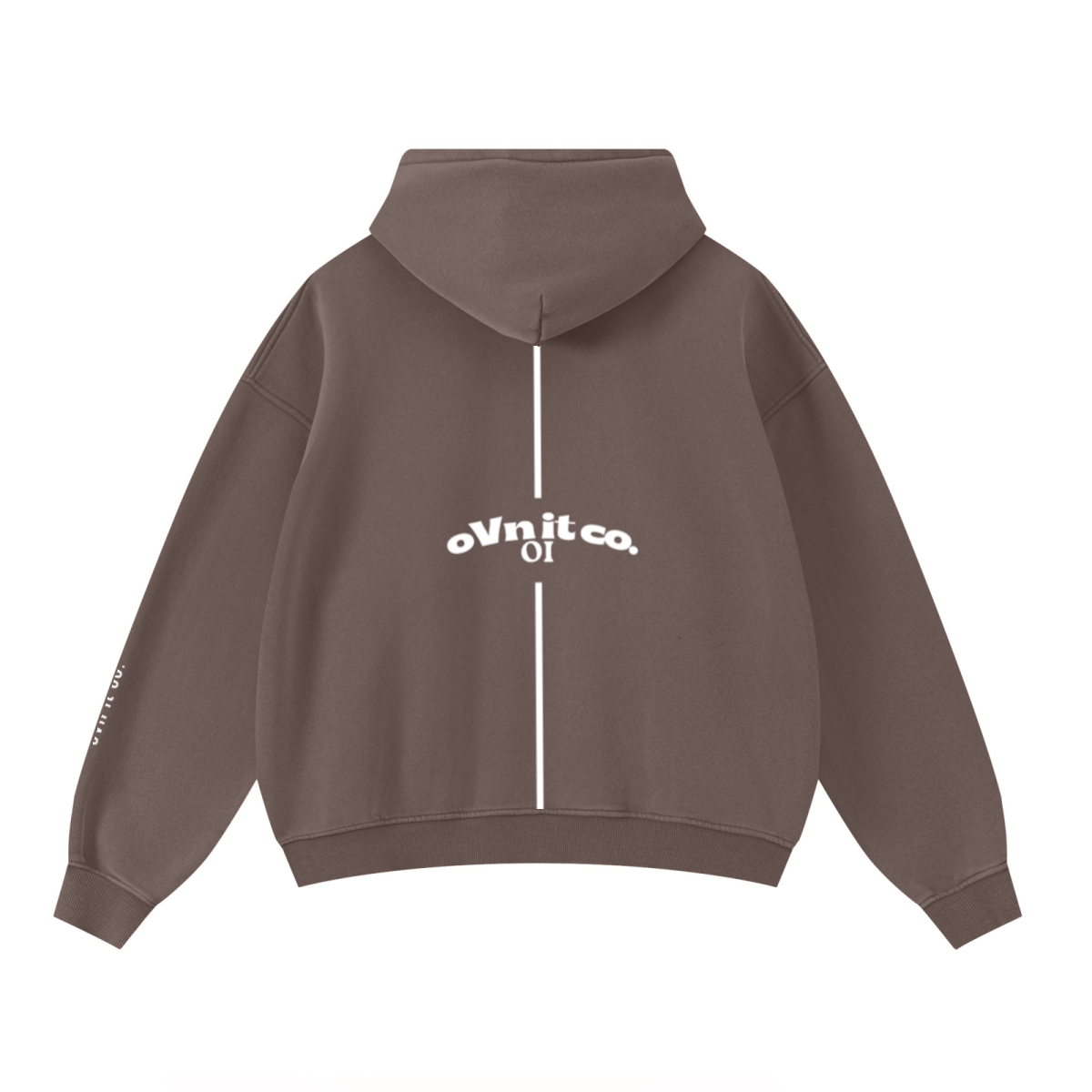 400GSM Unisex Washed Heavyweight Boxy-Fit Hoodie Vintage Dark Brown