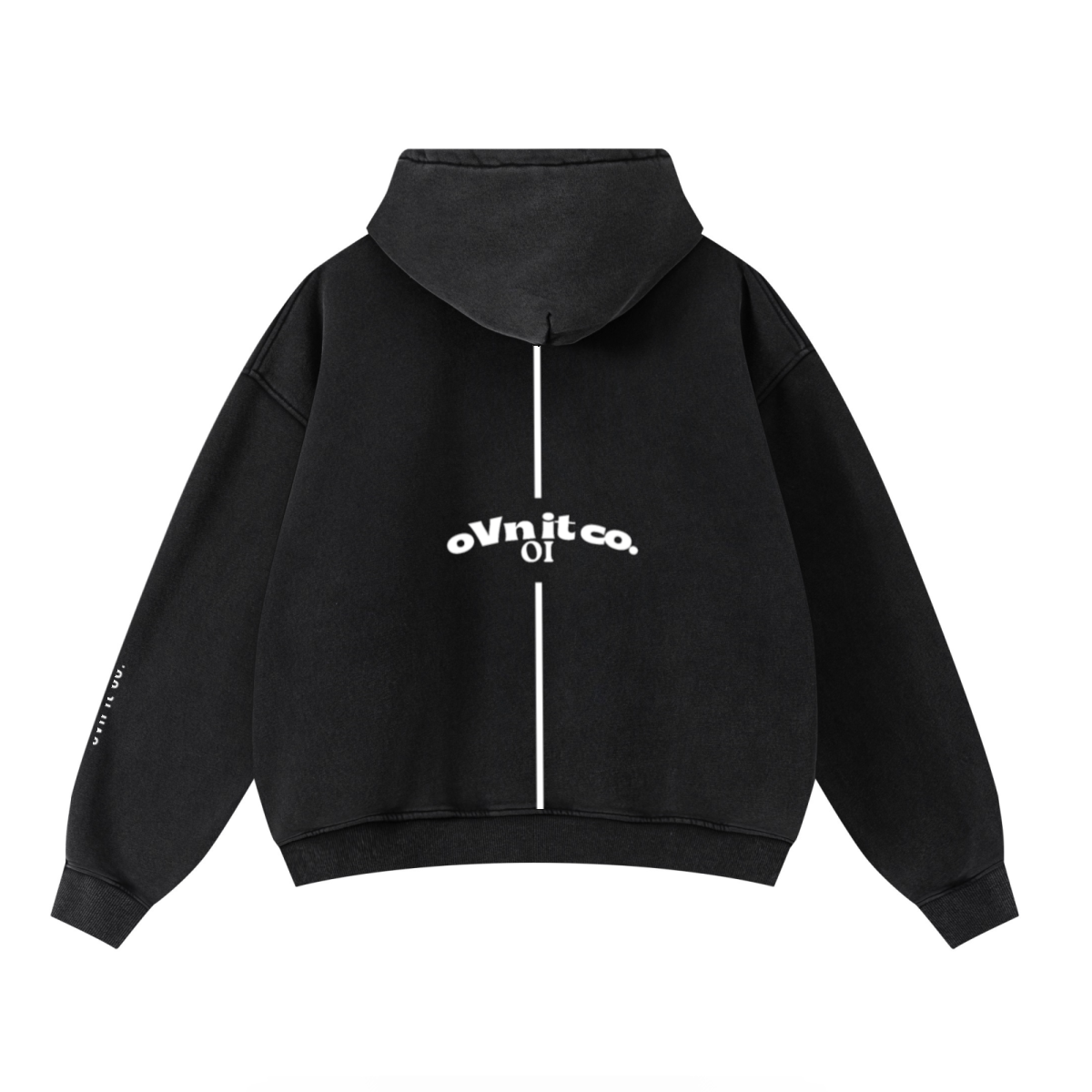 400GSM Unisex Washed Heavyweight Boxy-Fit Hoodie Vintage Black