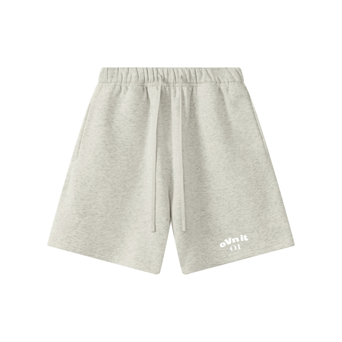 345GSM Men’s Fleece-Lined Straight-Leg Shorts Oatmeal Grey