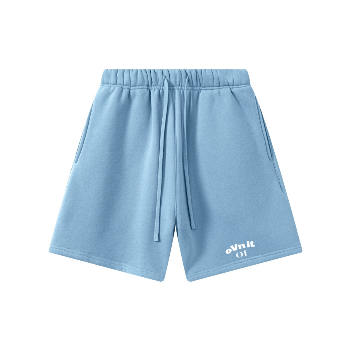 345GSM Men’s Fleece-Lined Straight-Leg Shorts Medium Blue