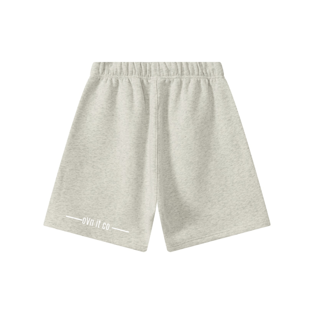 345GSM Men’s Fleece-Lined Straight-Leg Shorts Oatmeal Grey