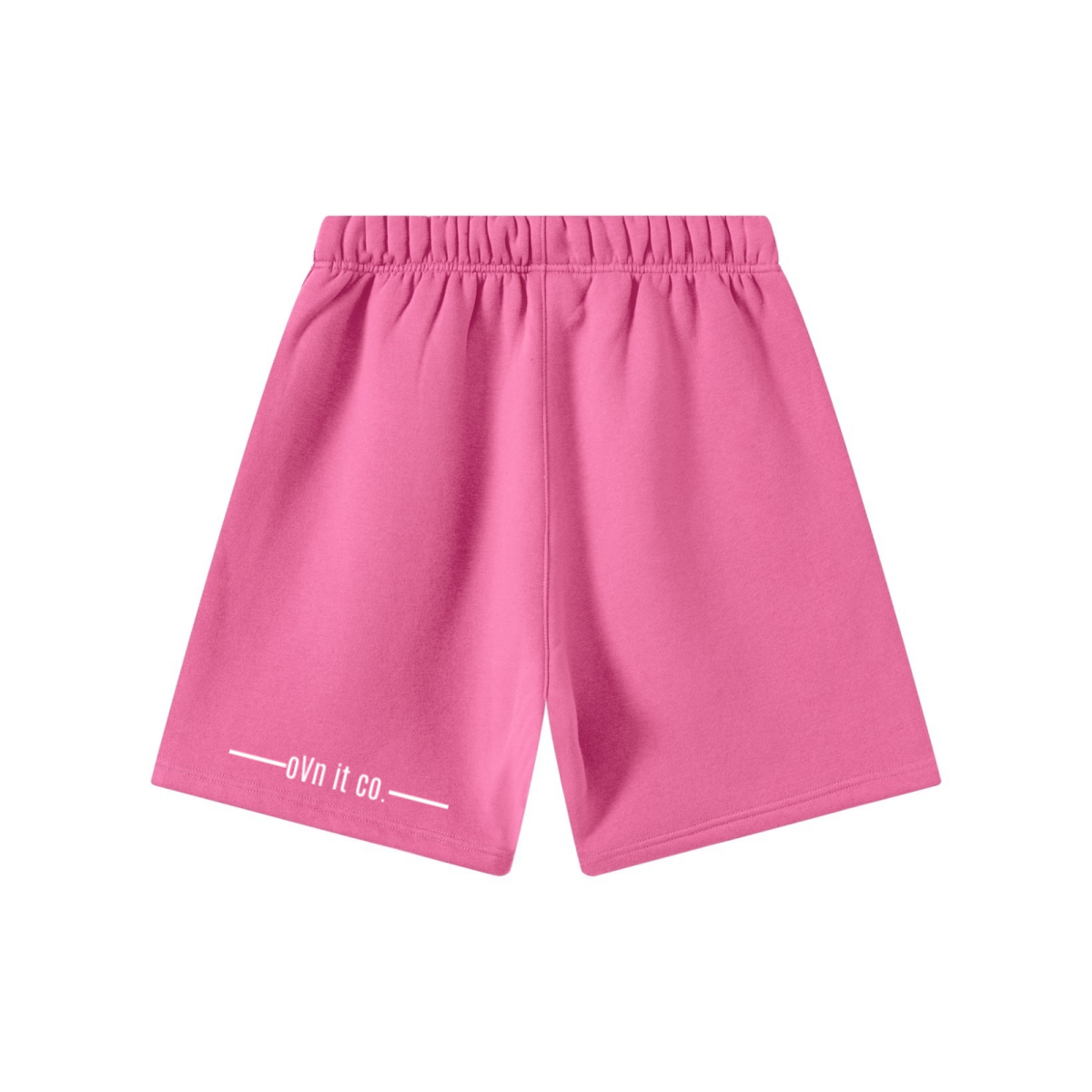 345GSM Men’s Fleece-Lined Straight-Leg Shorts Fuchsia Pink