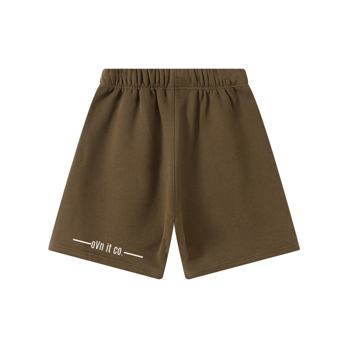 345GSM Men’s Fleece-Lined Straight-Leg Shorts Brown