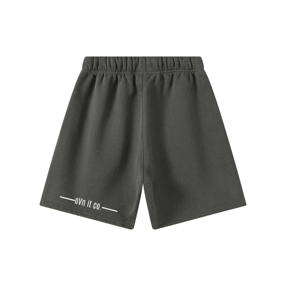 345GSM Men’s Fleece-Lined Straight-Leg Shorts Dark Grey