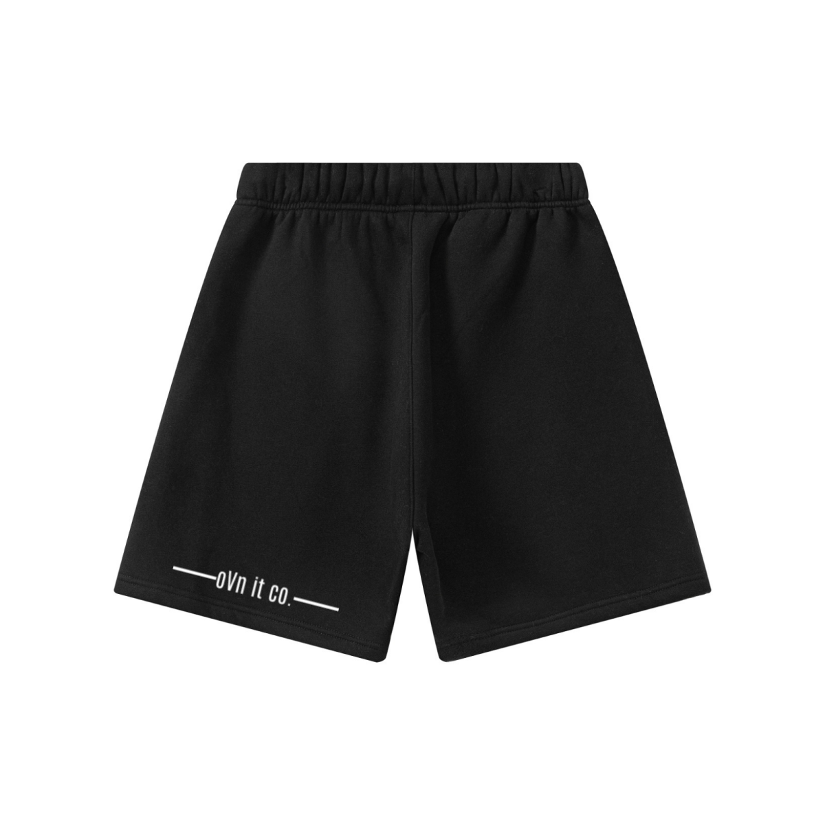 345GSM Men’s Fleece-Lined Straight-Leg Shorts Black