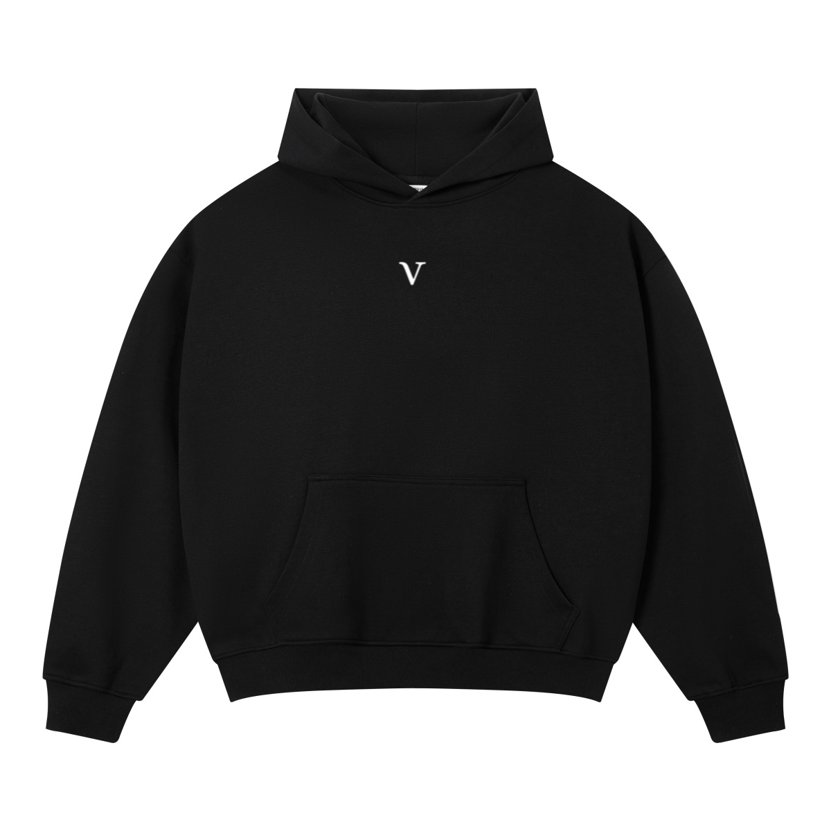 320GSM Men's Old Money Textured Relaxed-Fit Hoodie Black