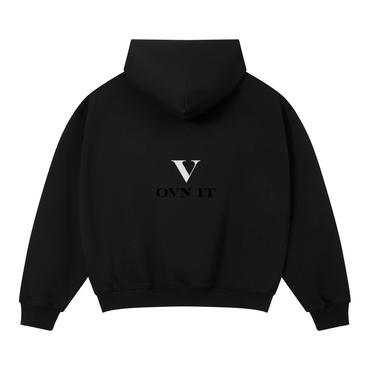 320GSM Men's Old Money Textured Relaxed-Fit Hoodie Black
